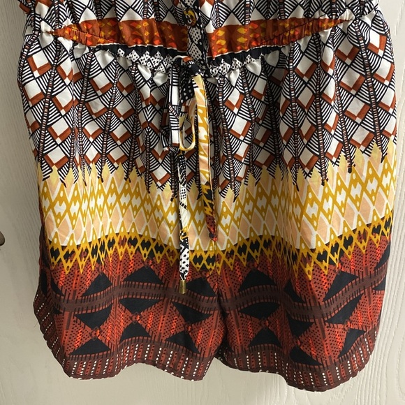 Bepop‎ small romper black yellow brown rust Aztec romper - Picture 3 of 6